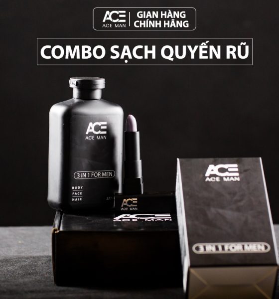 COMBO sữa tắm 320 ML và son dưỡng ACEMAN 100 ML